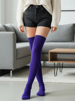Calceta Larga Medieta Lisa Violeta